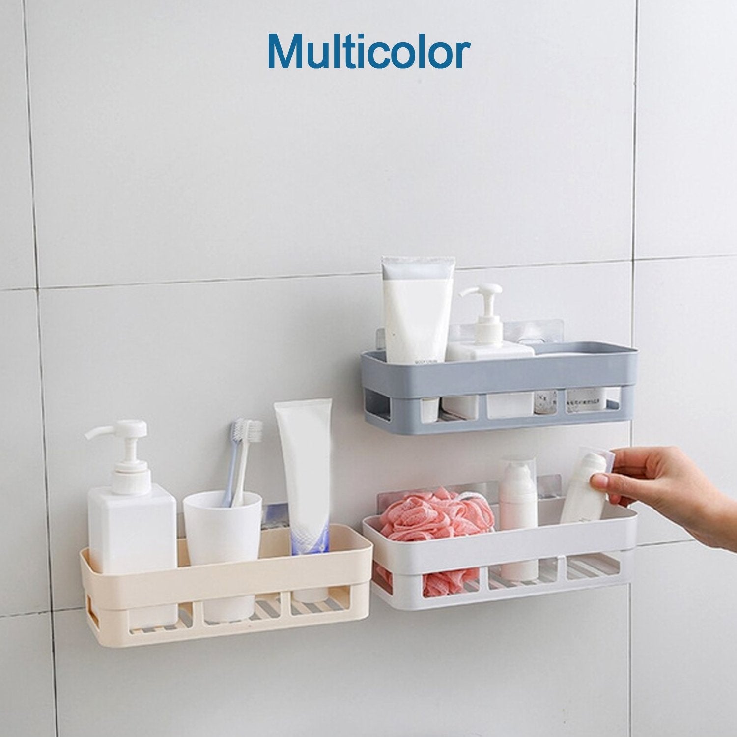 4029 ABS Plastic Shower Corner Caddy Basket Shelf Rack with Wall Mounted Suction Cup for Bathroom Kitchen DeoDap 4029 ABS Plastic Shower Corner Caddy Basket Shelf Rack with Wall Mounted Suction Cup for Bathroom Kitchen DeoDap